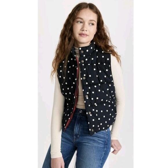 The Clare V Emile Reversible Vest in Black & White Polka Dot M/L - Picture 1 of 14